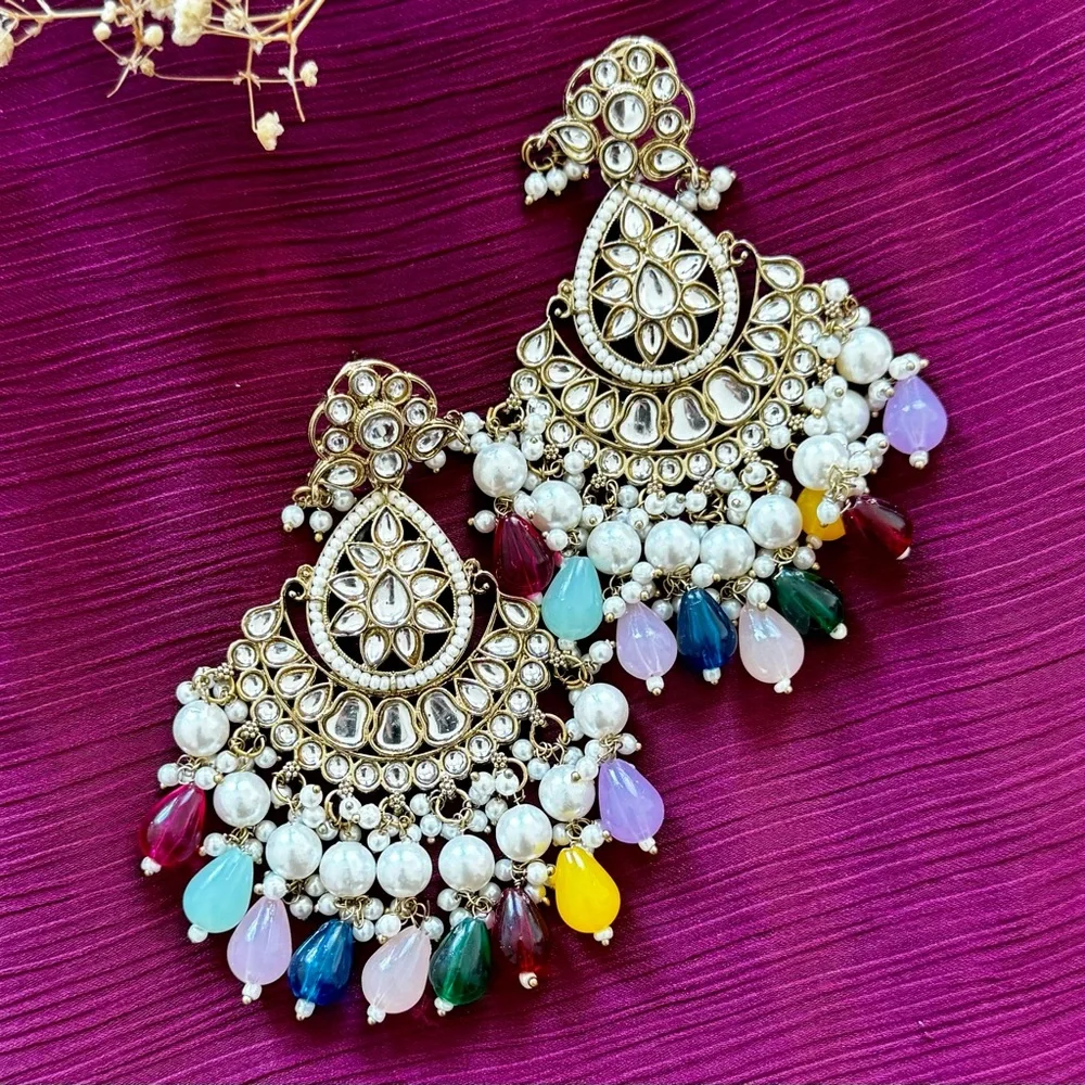 **EID SALE ACCEPTING ALL REASONABLE OFFERS ❗️Indian kundan Earrings - Picture 1 of 11